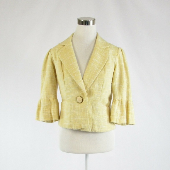 Nicole Miller Jackets & Blazers - Nicole Miller light yellow white jacket 4